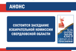 Анонс. 10 июля 2025 года состоится заседание Избирательной комиссии Свердловской области
