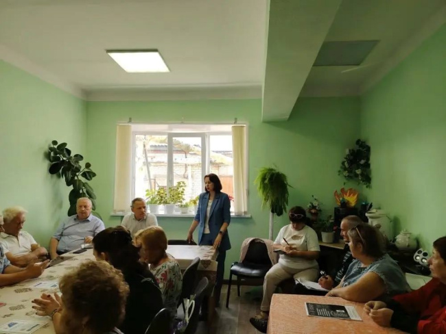 Александра Ирзутова выступила на совместном заседании районной общественной организации ветеранов (пенсионеров) войны и труда и общества инвалидов