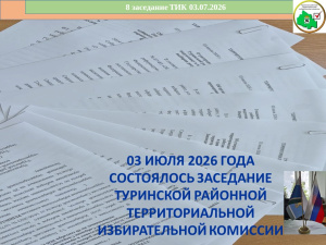 Заседание Туринской районной территориальной избирательной комиссии