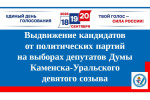 Представление документов на выдвижение кандидатами от политических партий