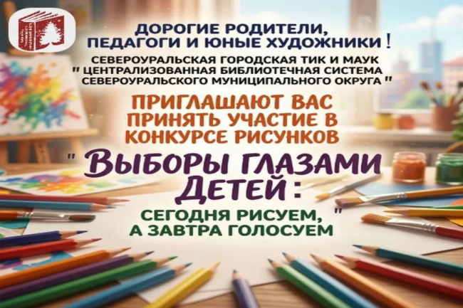 Объявление о старте конкурса детского рисунка «Выборы глазами детей»