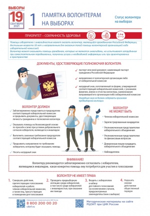 Памятка волонтерам на выборах